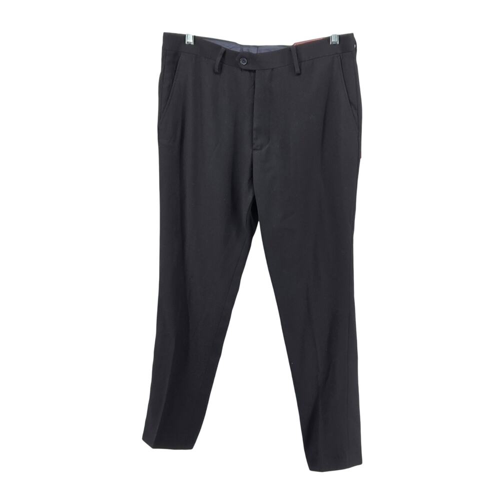 Mazari Mens Expandable Waist Dress‎ Pants Black Slim Fit NWT Size 34x30